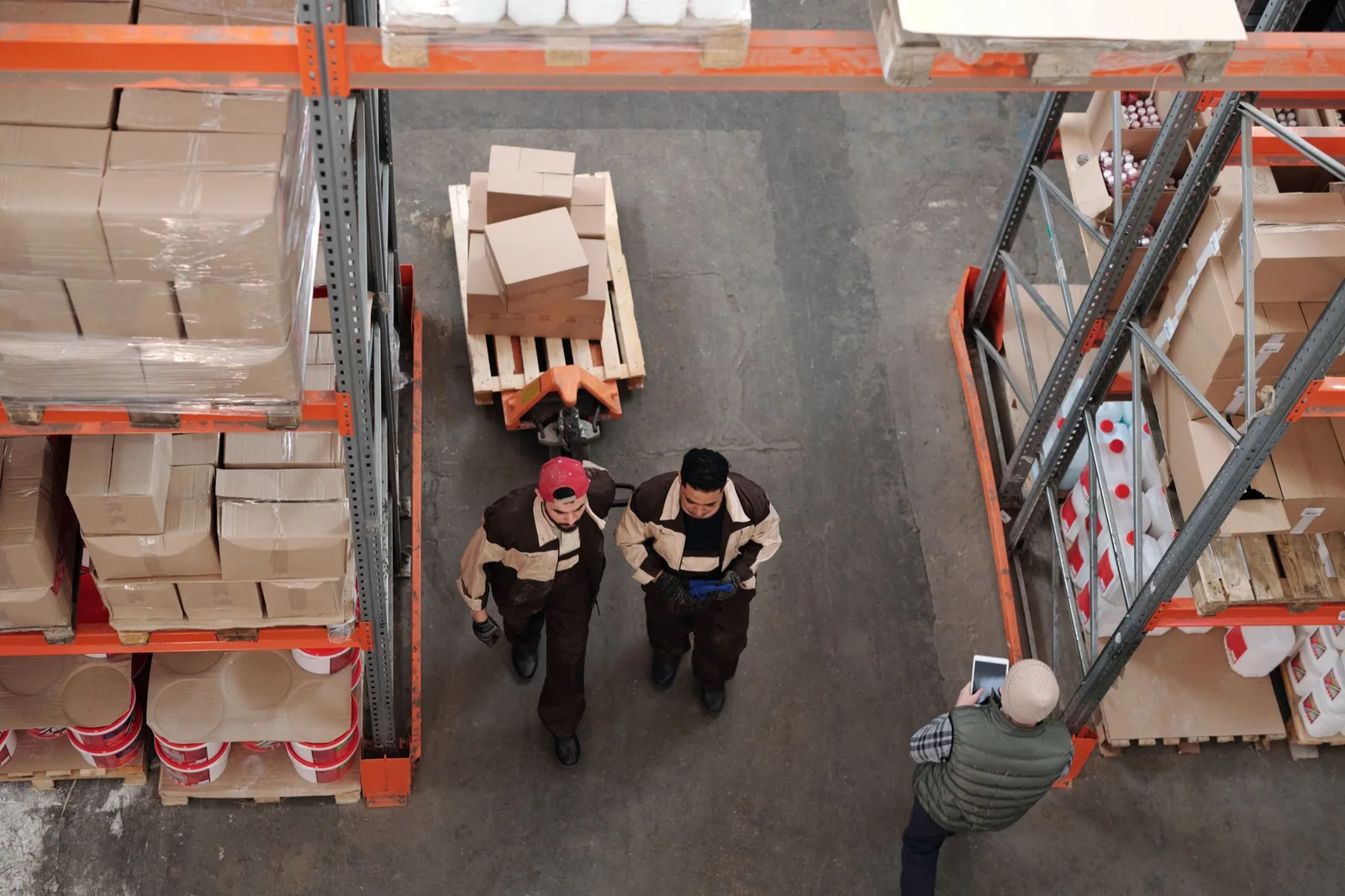 Commercial supplies and equipment in a warehouse